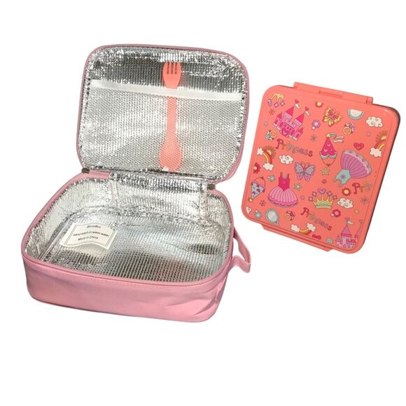 Bento Box Princess Themed Kids Insulated Lunch Bag Leak-Proof Set Maison Huis - Picture 3 of 15